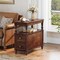 Solid Wood End Table Mid-Century Nightstand 2 Drawer Side Table Chestnut Brown